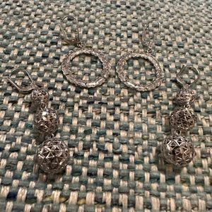 Sterling Silver 925 Dangle Drop Earrings Bundle